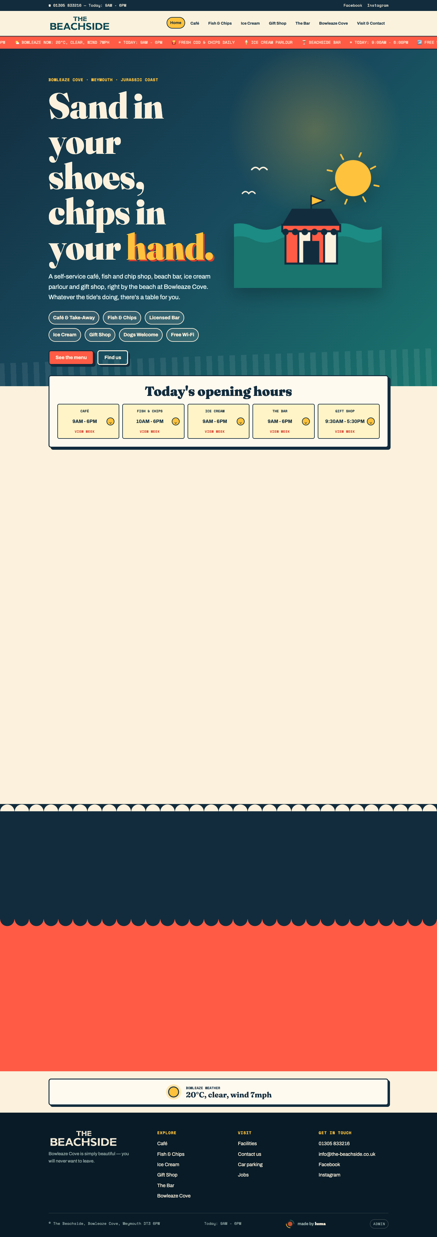 Beachside website homepage screenshot